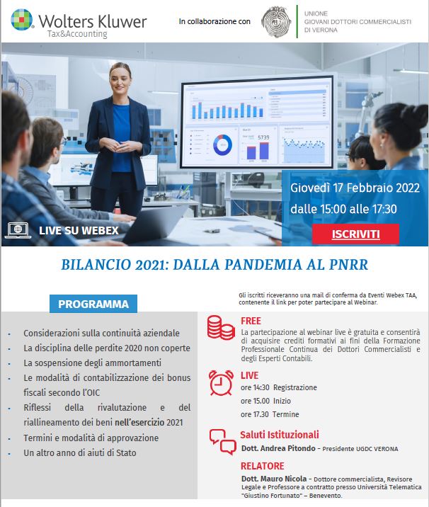 BILANCIO 2021: DALLA PANDEMIA AL PNRR